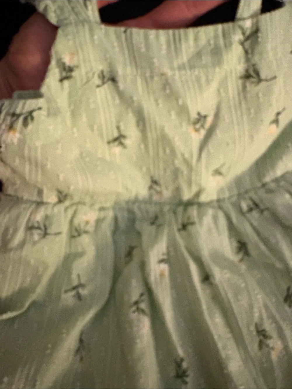Tahari Light Sage Green Floral Ruffle Dress for Girls
